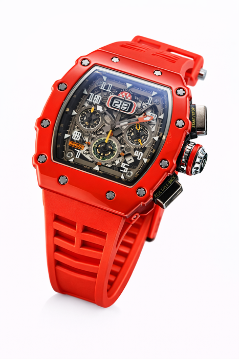 R203 Men’s Sport Luxury Watch – Striped Barrel Design, Silicone Band, Luminous Hands