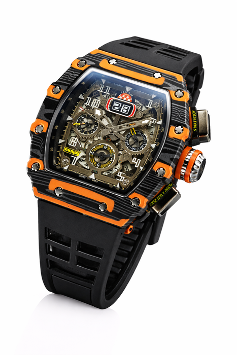 R203 Men’s Sport Luxury Watch – Striped Barrel Design, Silicone Band, Luminous Hands