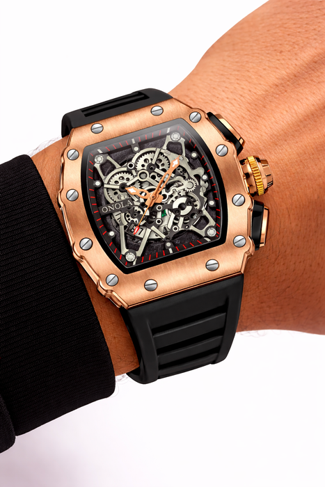 ONOLA 3827 Luxury Skeleton Quartz Watch