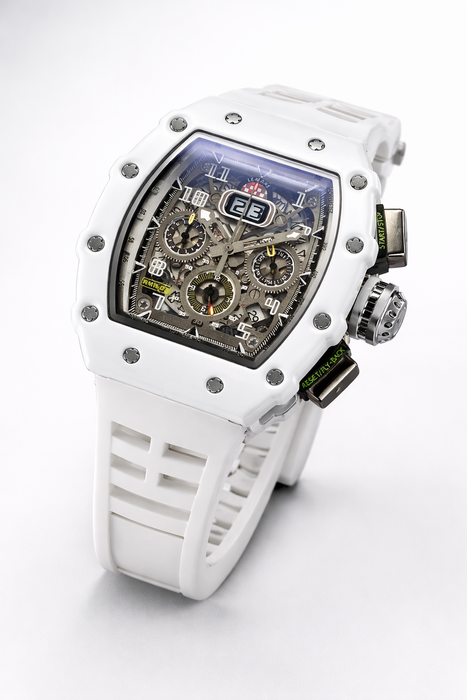 R203 Men’s Sport Luxury Watch – Striped Barrel Design, Silicone Band, Luminous Hands