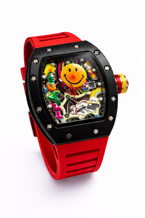 Smiley Face Barrel-Shaped Quartz Watch