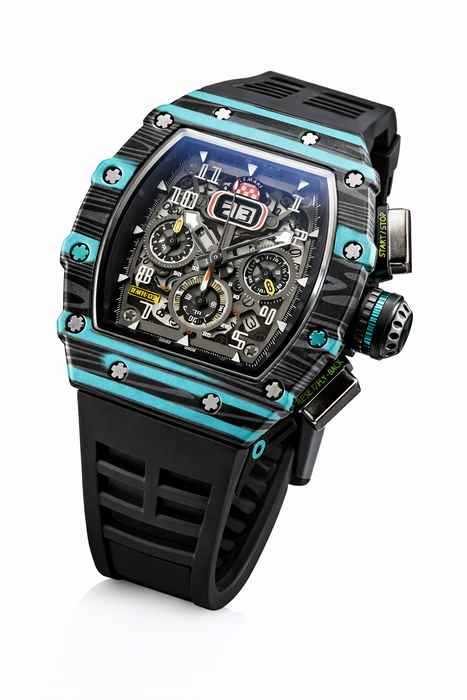 R203 Men’s Sport Luxury Watch – Striped Barrel Design, Silicone Band, Luminous Hands