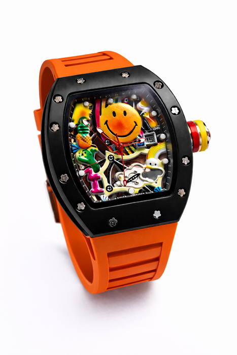 Smiley Face Barrel-Shaped Quartz Watch