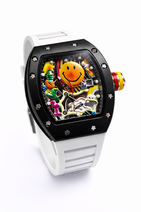 Smiley Face Barrel-Shaped Quartz Watch
